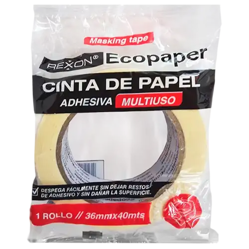 CINTA PAPEL ECOPAPER 36MMX40MT BLANCA