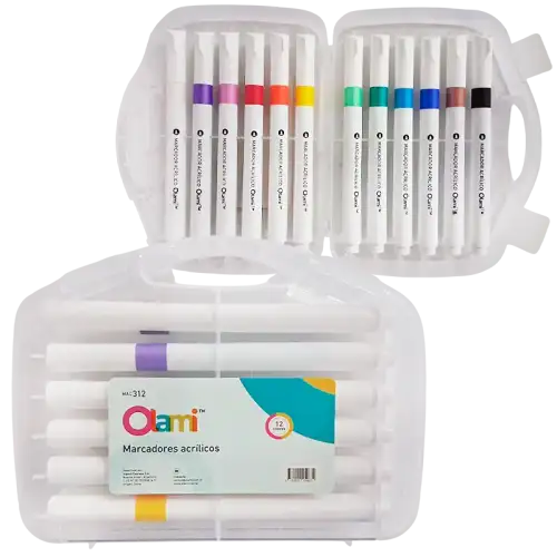 ESTUCHE MARCADOR ACRILICO OLAMIX12U