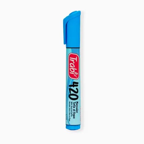 MARCADOR AL AGUA 420 CELESTE TRABI