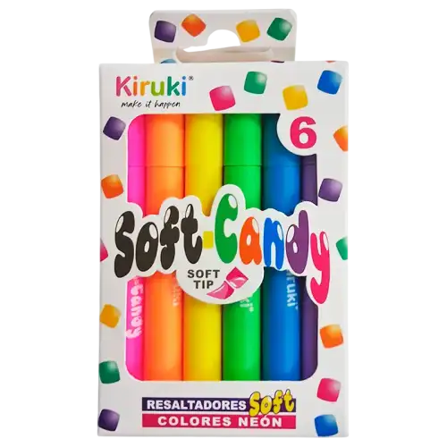 MINI RESALTADORES CANDY SOFT KIRUKI FLUO X6U