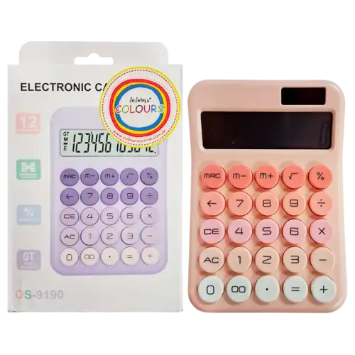 CALCULADORA VERTICAL PASTEL SOLAR Y PILA