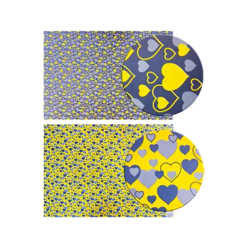 CARTULINA FANTASIA CORAZONES AZUL Y AMARILLO