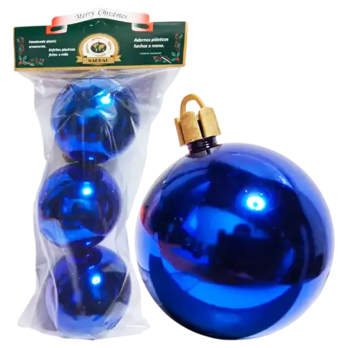 GLOBO BRILLANTE AZUL 70MM X3