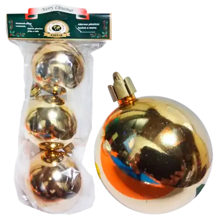 GLOBO BRILLANTE DORADO 70MM X3