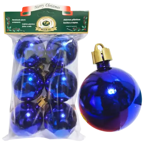 GLOBO BRILLANTE AZUL 50MM X6