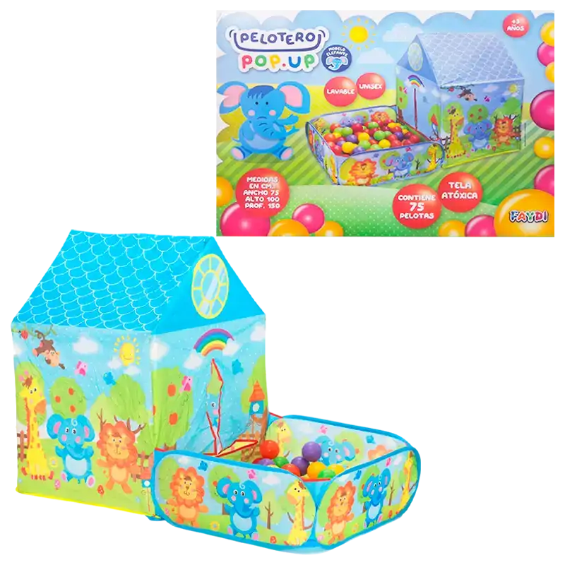 PELOTERO ELEFANTE CON 75 PELOTAS