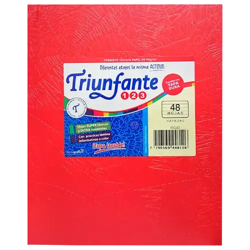CUADERNO 123 T/D 48H Rojo TRIUNFANTE