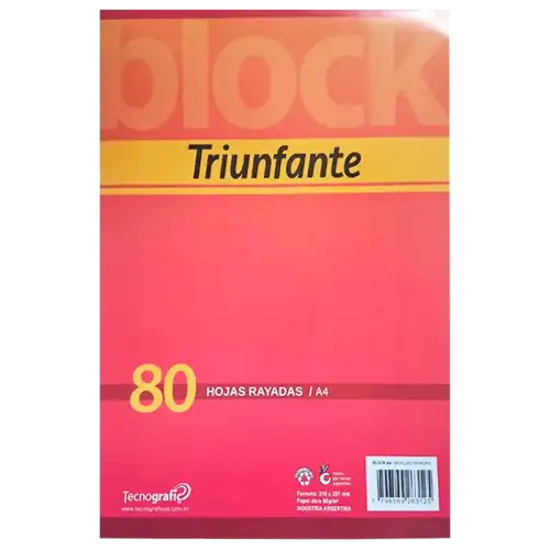 BLOCK A4 EMBLOCADO 80H Ray TRIUNFANTE