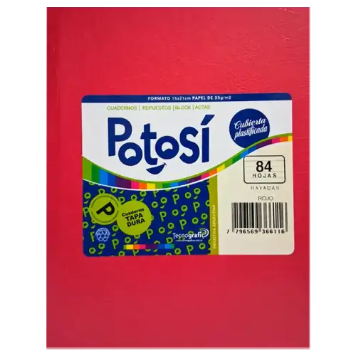 CUADERNO T/D 84H Rojo POTOSI