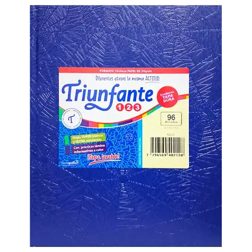 CUADERNO 123 T/D 100H azul TRIUNFANTE