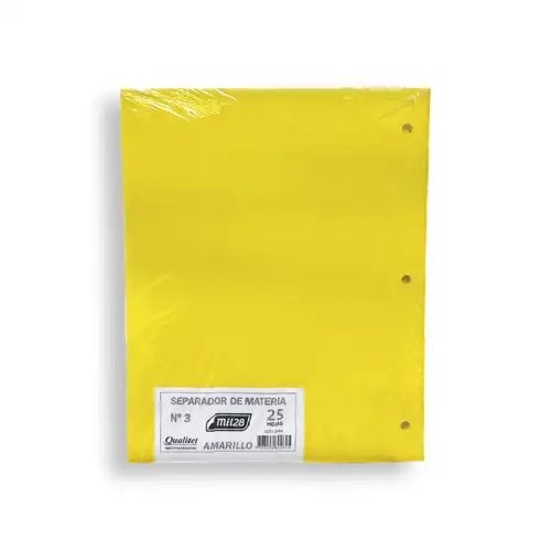 SEPARADOR DE CARTULINA N3 AMARILLO MIL28