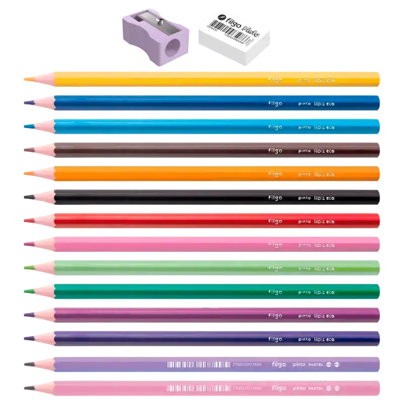 LAPICES DE COLORES PINTO X12+2HB UNICORNIO FILGO