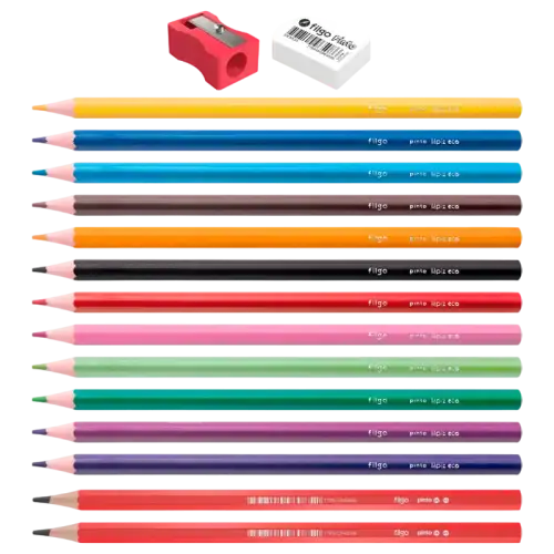 LAPICES DE COLORES PINTO X12+2HB RACER FILGO